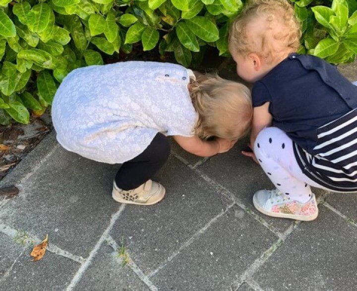 Buitenspelen op de dagopvang bij Zo aan de Van der Wyckstraat