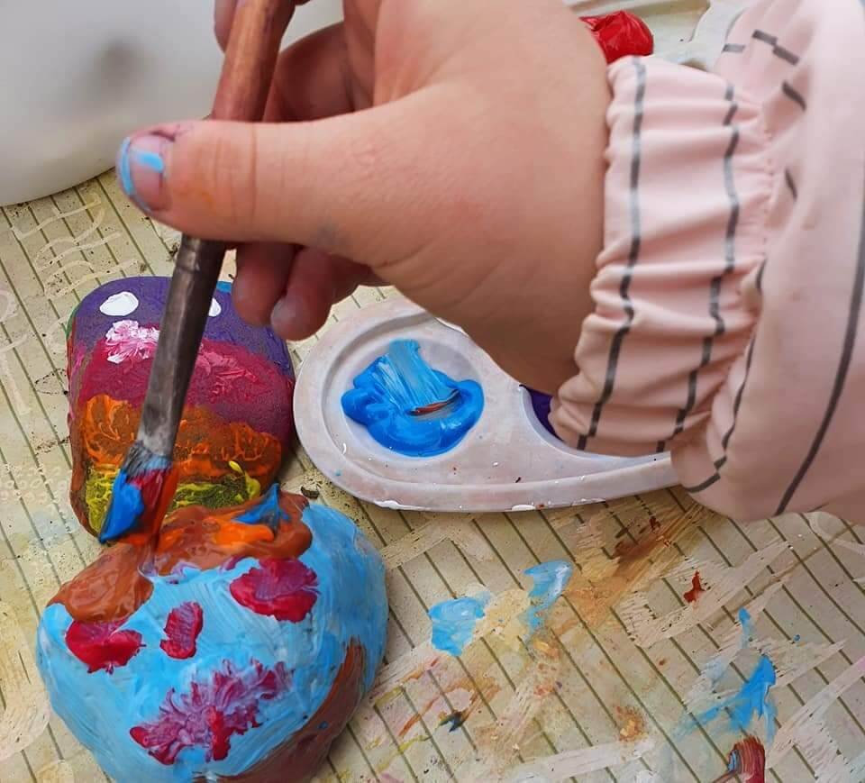 Verven op de kinderopvang bij Zo op Gummarus